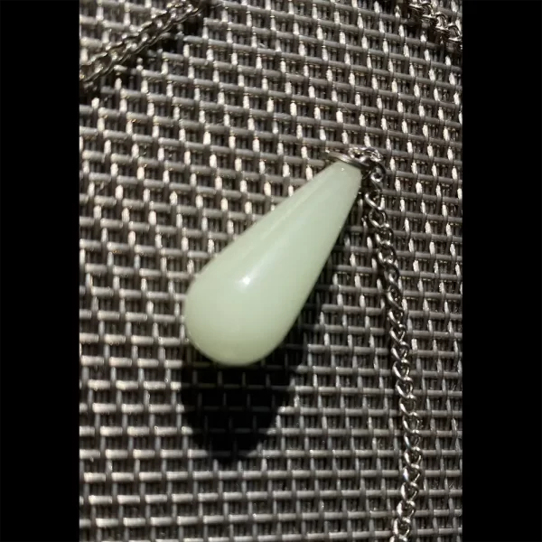 green calcite tear drop pendulum