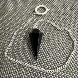 obsidian faceted pendulum