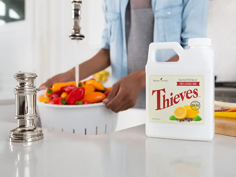 Thieves Fruit and Veggie Soak Hack - DIY Recipes - young living
